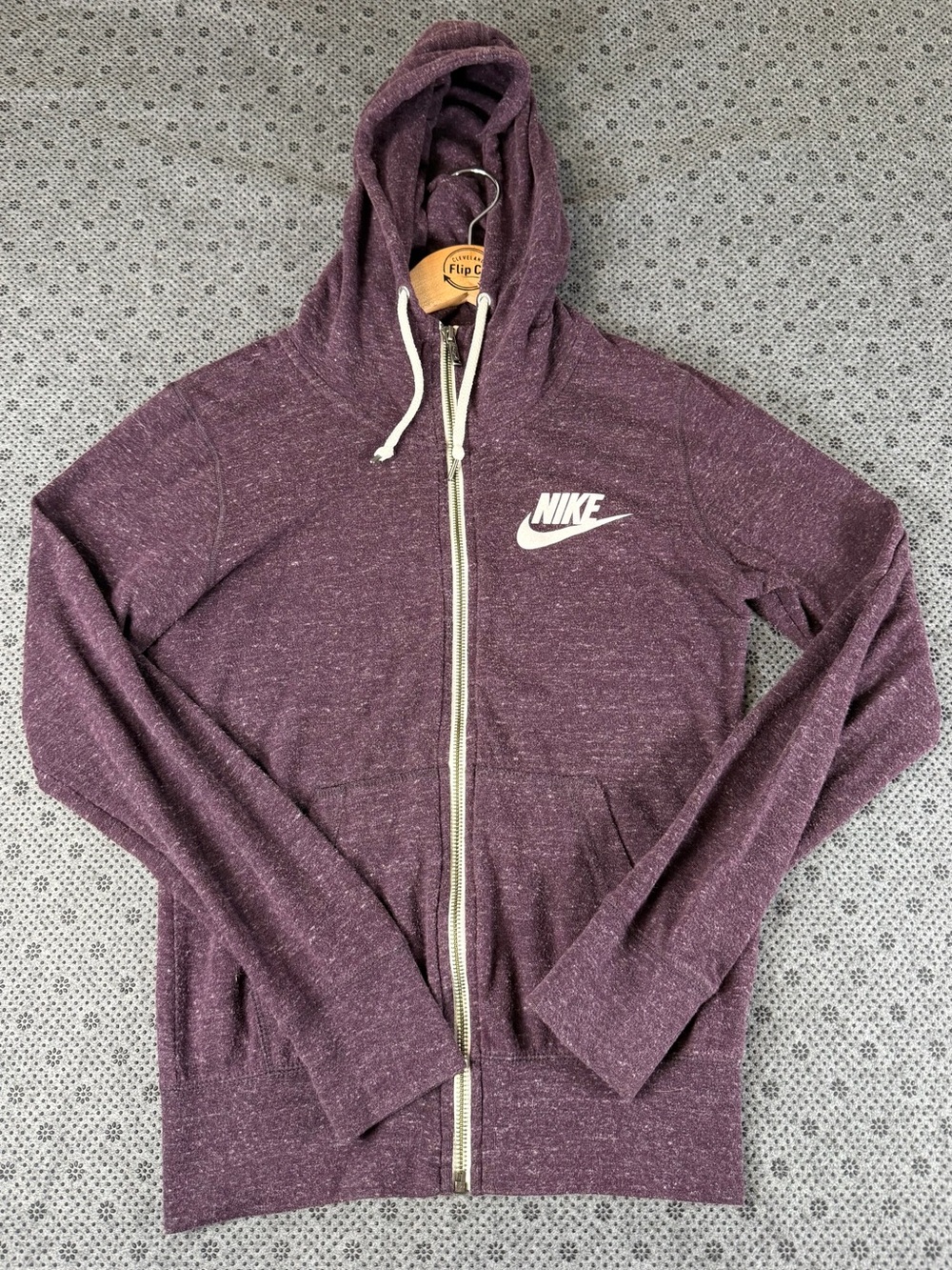 Vintage Women’s Nike Plum Zip-Up Hooded Jacket- SM